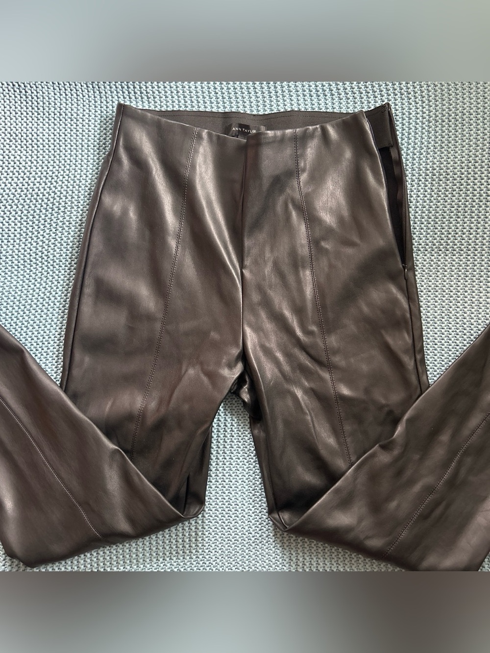 NWT ANN TAYLOR black imitated faux leather pants size small